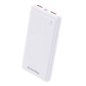 Батарея мобільна Colorway Slim 10000mAh White (CW-PB100LPF2WT)