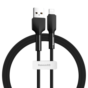 Кабель синхронізації даних Baseus Silica Gel USB-Lightning 2.4A 1m Black (CALGJ-01)