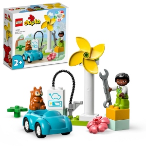 Конструктор LEGO DUPLO Town Вітрова турбіна та електромобіль (10985)