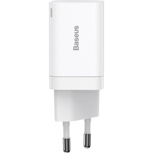 Мережевий зарядний пристрій Baseus Super Si Pro Quick Charger Type-C+USB 30W White (CCSUPP-E02)