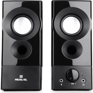 Уцінка - Комп'ютерна акустика звичайна 2.0 REAL-EL S-90 Black (EL121100011) #