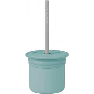 Чашка-непроливайка дитяча MinikOiOi силіконова Sip+Snack - Aqua Green/Powder Grey (101100107)