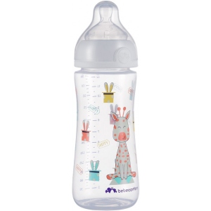 Пляшка для годування Bebe Confort Emo PP 360ml T2 FF з силіконовою пустушкою White