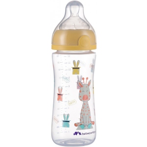 Пляшка для годування Bebe Confort Emo PP 360ml T2 FF з силіконовою пустушкою Yellow