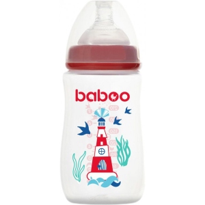 Пляшка для годування Baboo Антиколікова 250 мл Marine 3+ міс Red (3-116)