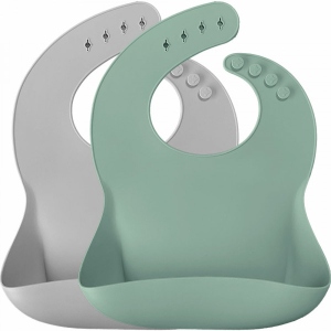 Нагрудник силіконовий MinikOiOi Basics River Green/Powder 2 шт. (101020067)