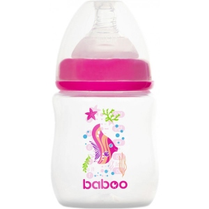 Пляшка для годування Baboo Антиколікова 150 мл Sea Life 0+ місяців Pink (3-113)