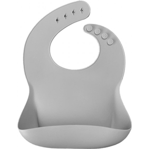 Нагрудник силіконовий MinikOiOi Basics - Powder Grey (101020054)