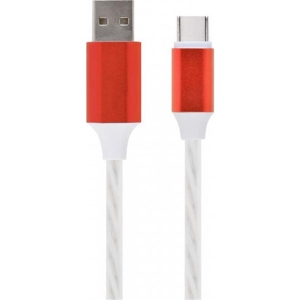Кабель синхронізації даних Cablexpert USB 2.0 - USB Type-C 1m Premium White (CC-USB-CMLED-1M)