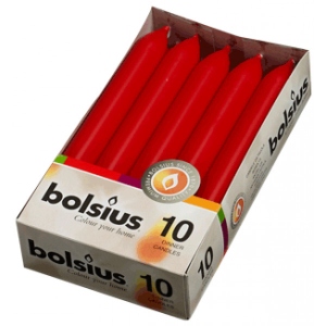 Свічка столова Bolsius Червона 170/20, 10шт