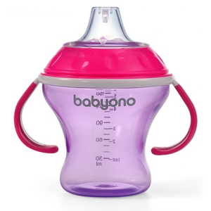 Поїльник-непроливайка дитячий BabyOno Natural nursing 180 мл (3+) Рожевий (1456/02)