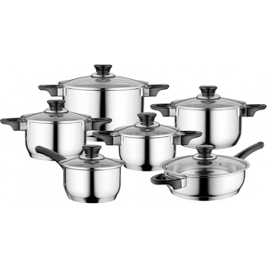 Набір посуду Berghoff 1100244 Gourmet 12 пр. Ковш1,9л/каст1,9л/2,7л/3,7л/6,4л/сков24см офіційний магазин