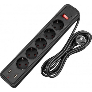Мережевий фільтр XOKO 1.8 м 5 роз. 2 USB (XK-SP-5-2)