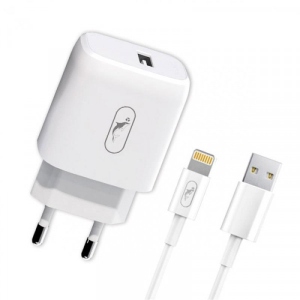 Мережевий зарядний пристрій SkyDolphin SC22EL 1USB, 2.1A White+кабель Lightning (MZP-000158)