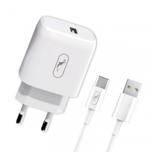 Мережевий зарядний пристрій SkyDolphin SC22ET 1USB, 2.1A White+кабель Type-C (MZP-000159)