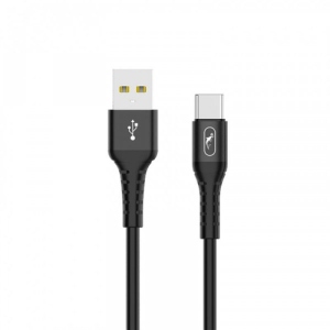 Кабель синхронізації даних SkyDolphin S05T TPE Frost Line USB - Type-C 1 м Black (USB-000551)
