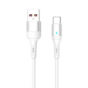Кабель синхронізації даних SkyDolphin S06T LED Smart Power USB-Type-C 1m White (USB-000556)