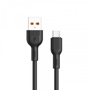 Кабель синхронізації даних SkyDolphin S03T USB Type-C 1 м Black (USB-000418)