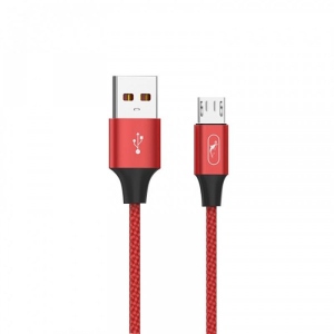 Кабель синхронізації даних SkyDolphin S55V Neylon USB - microUSB 1 м Red (USB-000439)