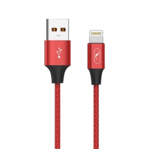 Кабель синхронізації даних SkyDolphin S55L Neylon USB - Lightning 1m Red (USB-000435)