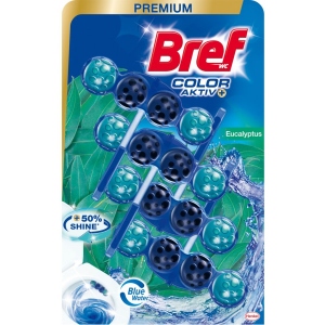 Туалетний блок Bref Кольорова вода Евкаліпт 4х50 г (9000101530636)