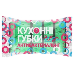 Набір губок поролонових для миття посуду Добра господарочка антибактеріальні 5 шт. (4820086522427)