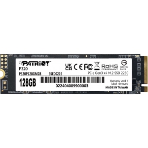 SSD-накопичувач внутрішній Patriot P320 128GB M.2 2280 PCIe 3.0 x4 NVMe TLC (P320P128GM28)