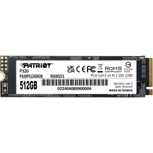 SSD-накопичувач внутрішній Patriot P320 512GB M.2 2280 PCIe 3.0 x4 NVMe TLC (P320P512GM28)