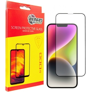 Захисне скло для смартфону DENGOS for Apple iPhone 14 Plus Black Full Glue (TGFG-231) Київ