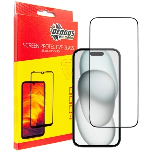 Захисне скло для смартфону DENGOS for Apple iPhone 15 Pro Black Full Glue (TGFG-320)