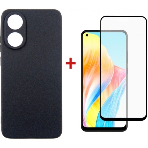 Чохол для смартфону DENGOS for Oppo A78 4G Black (DG-KM-03) + скло