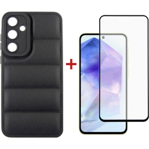 Чохол для смартфону DENGOS for Samsung Galaxy A55 SM-A556 Black (DG-KM-57) + скло