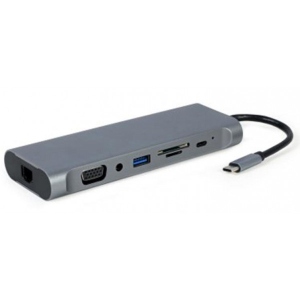 Хаб USB Cablexpert USB-C 8-в-1 (A-CM-COMBO8-01)