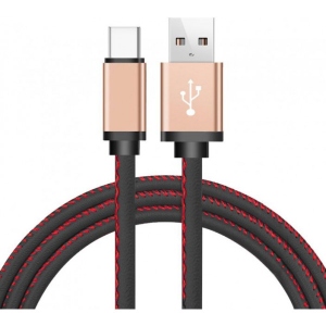 Кабель синхронізації даних XOKO SC-115a Leather Black USB Type-C 1m (SC-115a-BK)