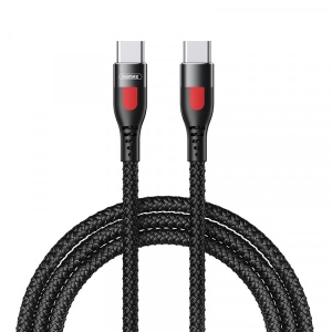 Кабель синхронізації даних Remax RC-195CC Lesu PD 65W USB Type-C-USB Type-C 1m Black (6954851214014)
