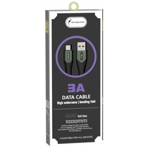 Кабель синхронізації даних SkyDolphin S01T USB-USB Type-C 1m Dark Green (USB-000582)