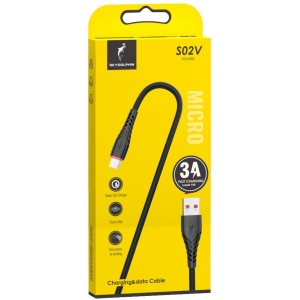 Кабель синхронізації даних SkyDolphin S02V USB-microUSB 1m Black (USB-000591)