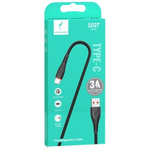 Кабель синхронізації даних SkyDolphin S02T USB-USB Type-C 1m Black (USB-000589)