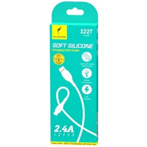 Кабель синхронізації даних SkyDolphin S22T Soft Silicone USB-USB Type-C 1m White (USB-000602)