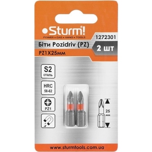 Біта для викрутки Sturm 1272301 S2 PZ1x25 mm 2 шт.