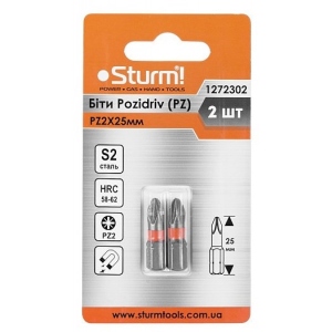 Біта для викрутки Sturm 1272302 S2 PZ2x25 mm 2 шт.