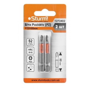 Біта для викрутки Sturm 1272402 S2 PZ2x50 mm 2 шт.