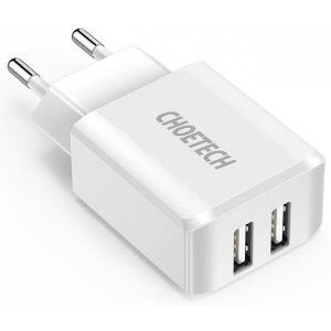 Мережевий зарядний пристрій Choetech 2USBх2A White (C0030)