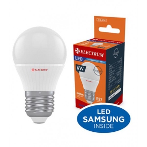 Лампочка світлодіодна Electrum 6W E27 4000K A-LB-0751