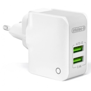 Мережевий зарядний пристрій Intaleo TCA242 (2USB 2.4A) White (1283126477492)