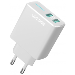 Мережевий зарядний пристрій Luxe Cube 2USB 12W Smart White (4826986900792)