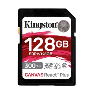 Карта пам'яті Kingston 128GB Canvas React Plus SDXC UHS-II  300R/260W U3 (SDR2/128GB)