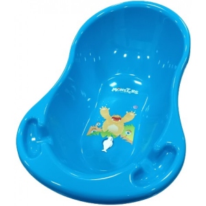 Дитяча ванночка Tega Baby LUX Монстрики зі зливом 102 см, Блакитна (MN-005ODPŁYW-126)