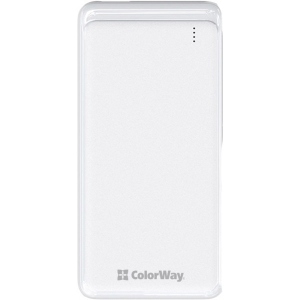 Батарея мобільна Colorway Power Bank 10 000 mAh Slim (USB QC3.0 + USB-C Power Delivery 18W) White (CW-PB100LPG3WT-PD)