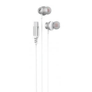 Навушники вкладиші дротові SkyDolphin SR30 with mic for Type-C DAC White (HF-000486)